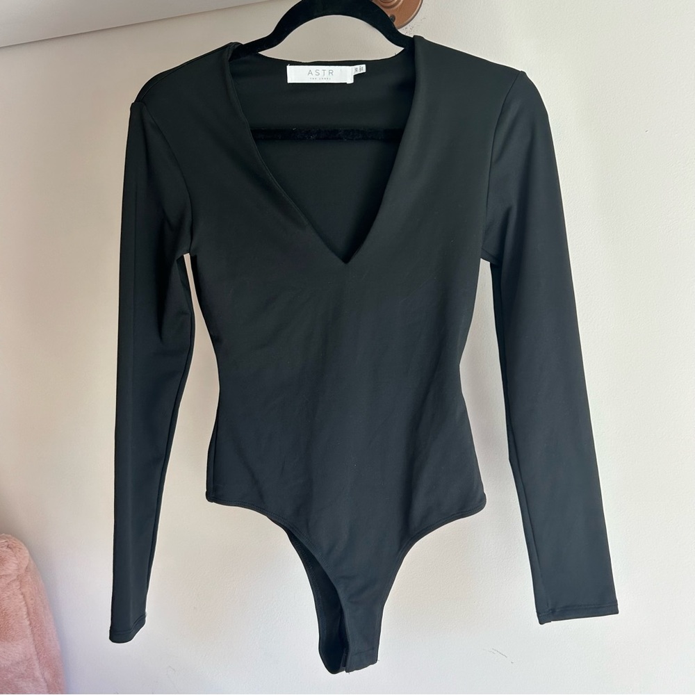 ASTR the label black bodysuit; size: XS